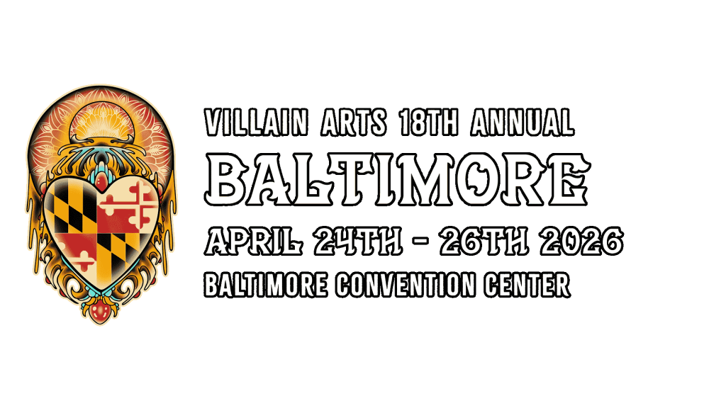 Baltimore Tattoo Convention on April 24th - April 26th 2026 at the Baltimore Convention Center.