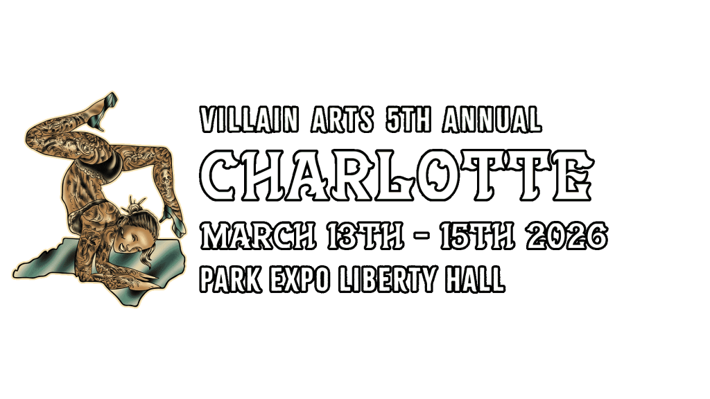 Charlotte Tattoo Convention on March 13th - March 15th 2026 at the Park Expo Library Hall.