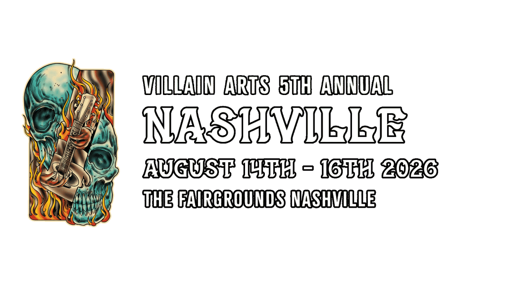 Nashville Tattoo Convention on August 14th - August 16th 2026 at the Fairgrounds Nashville.
