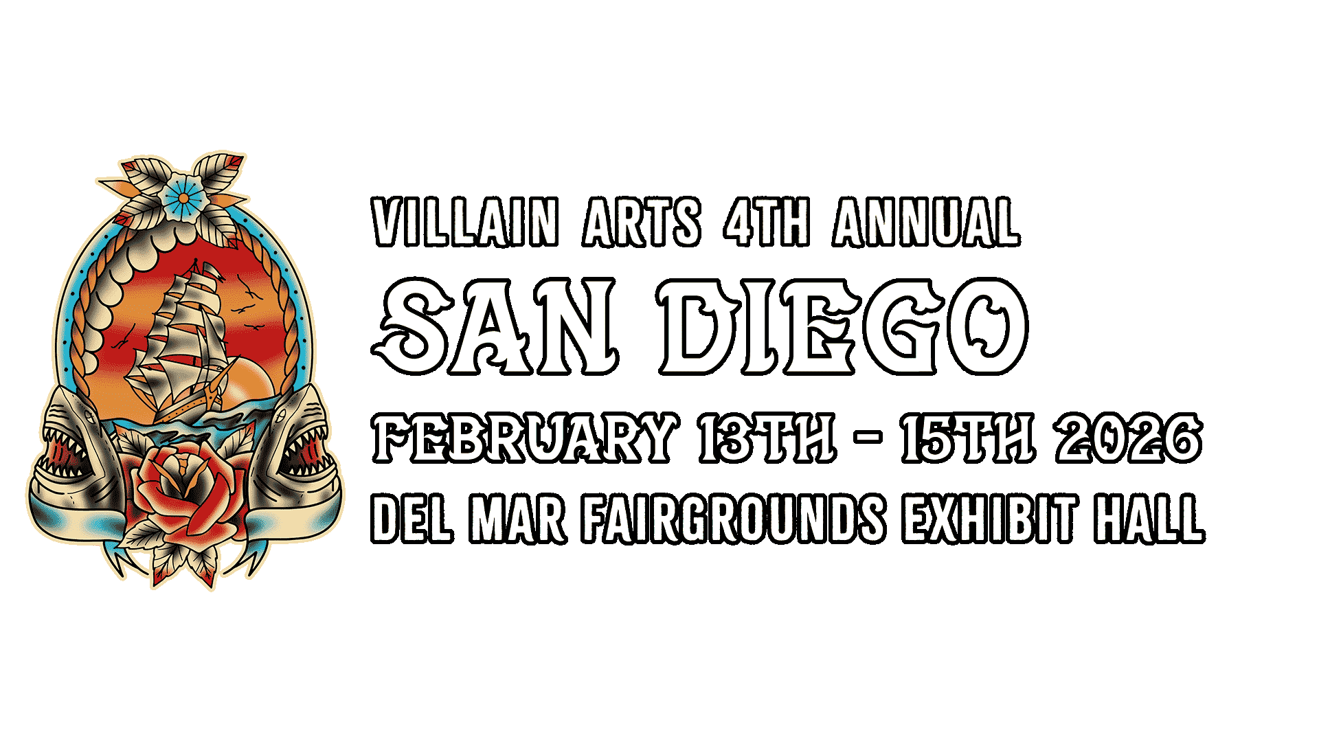 San Diego Tattoo Festival on February 13th - February 15th 2026 at Del Mar Fairgrounds Exhibit Hall.