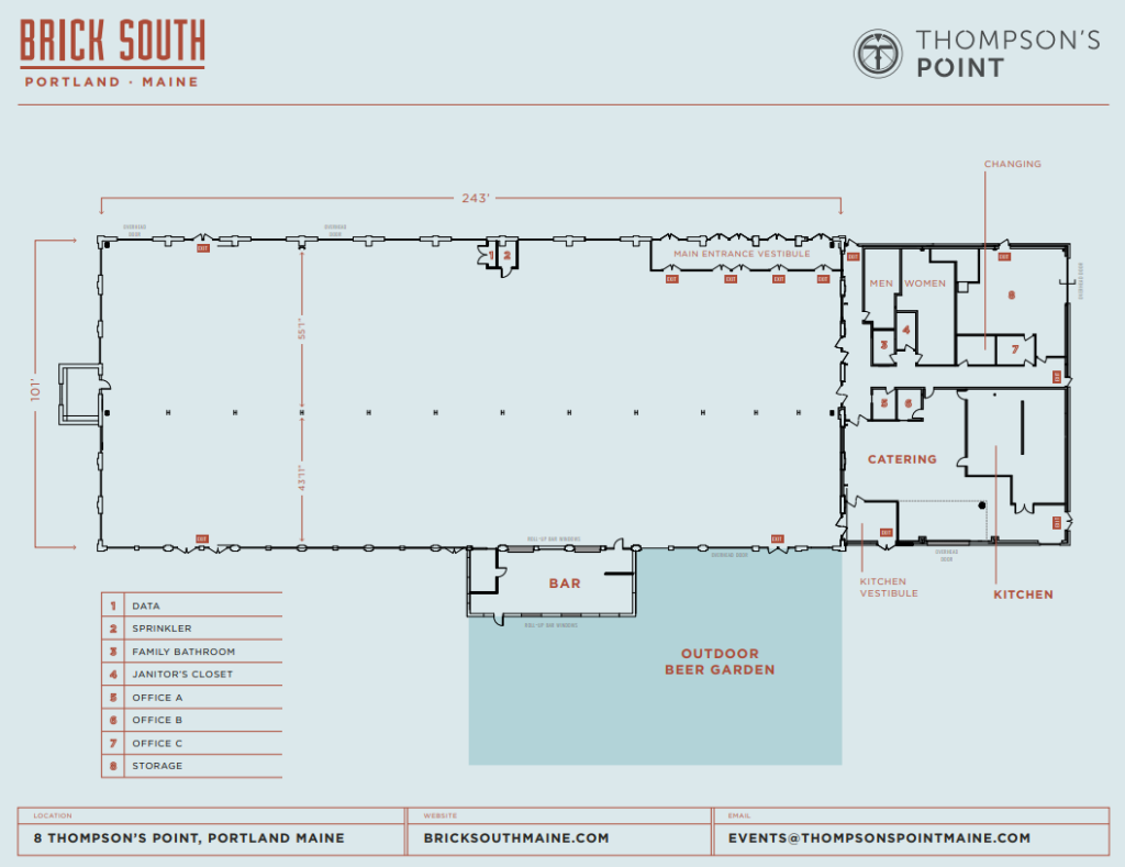 Floorplan of the Brick South Venue at Thompson's Point